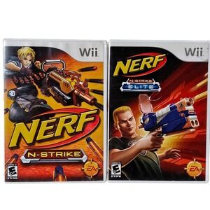 Nerf N-Strike & Elite Wii Bundle 2 Game Lot EA Action Shooter Arcade NTSC